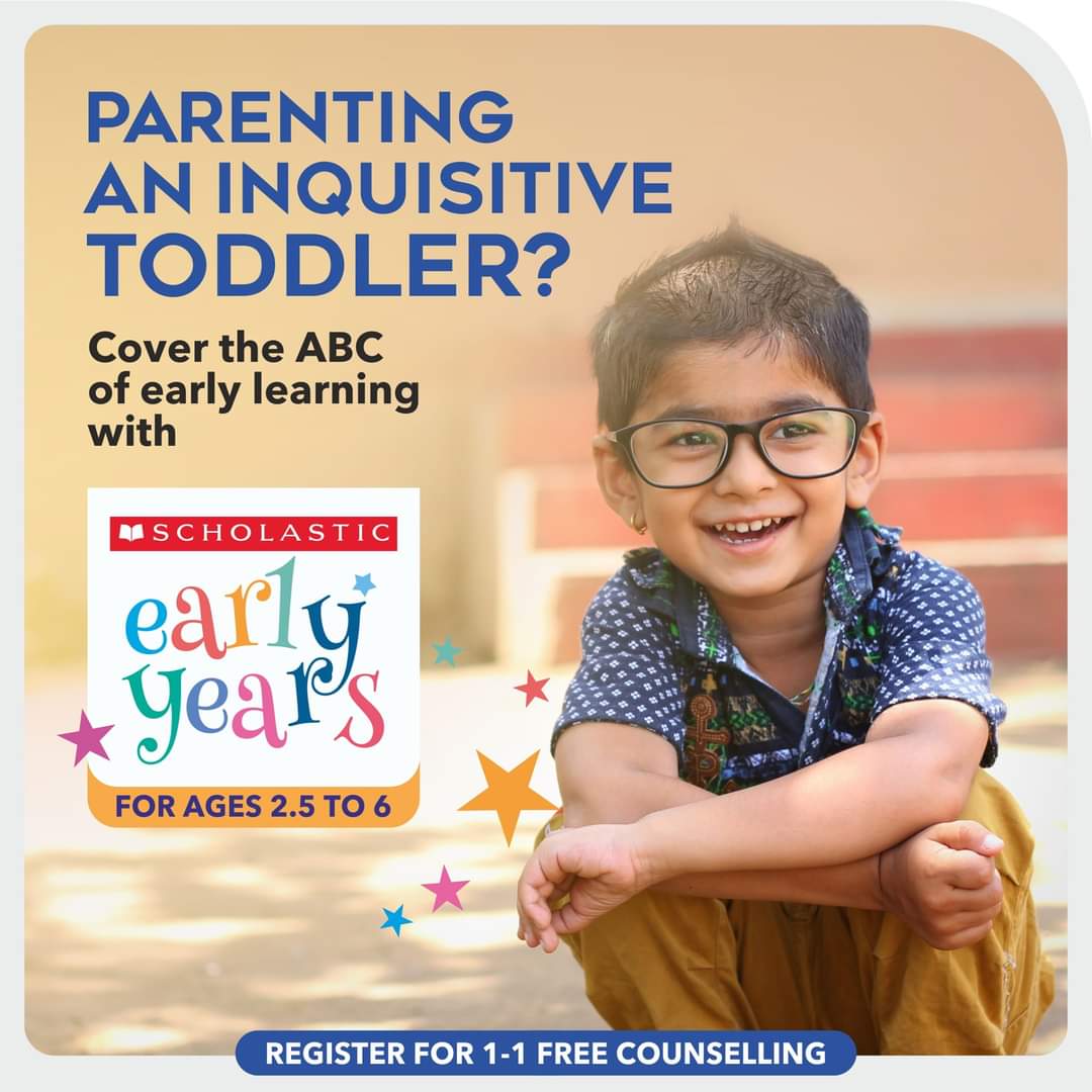 Concerned about making your child school-ready?
Enrol them in our #ScholasticEarlyYears programme to build the right foundational
skills. Because starting early means going far.

For ages 2.5 to 6 years only!

For more info click on the link given- bit.ly/3yQRB6L