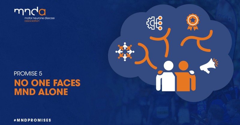 mndassoc's tweet photo. 𝐏𝐫𝐨𝐦𝐢𝐬𝐞 𝟓
No one faces MND alone.

We will work to break down barriers that prevent people with and affected by motor neurone disease from accessing the help and support they need.

🫂 #MNDPromises