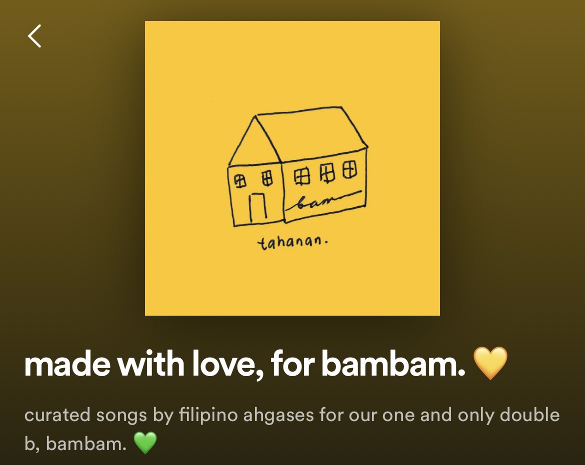 doublebeom's tweet photo. here’s the spotify playlist i made for bambam 🥺💛 feel free to save it and listen!!

🔗 https://t.co/hXYZ7kn5MB

#BamBam #뱀뱀 @BamBam1A https://t.co/2NSvydfUpf