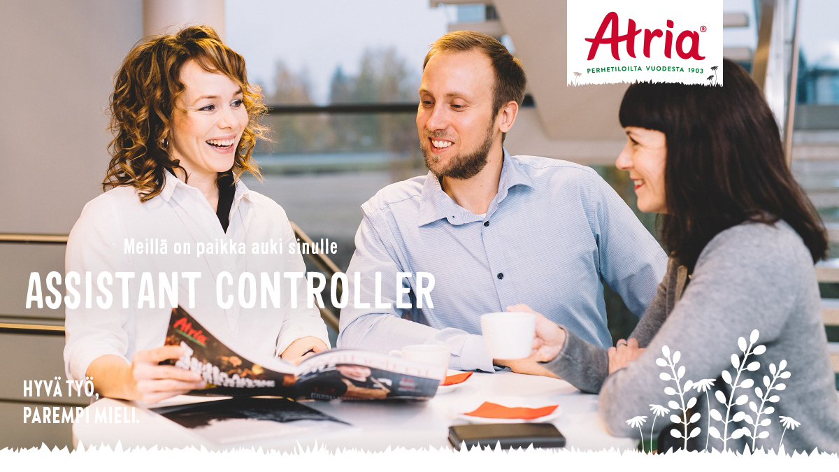 Meillä on paikka sinulle Assistant Controller! Tehtävässä pääset työskentelemään mielenkiintoisten ja haastavien raportointi- ja kehittämistehtävien parissa. Lue lisää atria.com/tyopaikat ja hae viimeistään 20.2! #rekry #avoimettyöpaikat