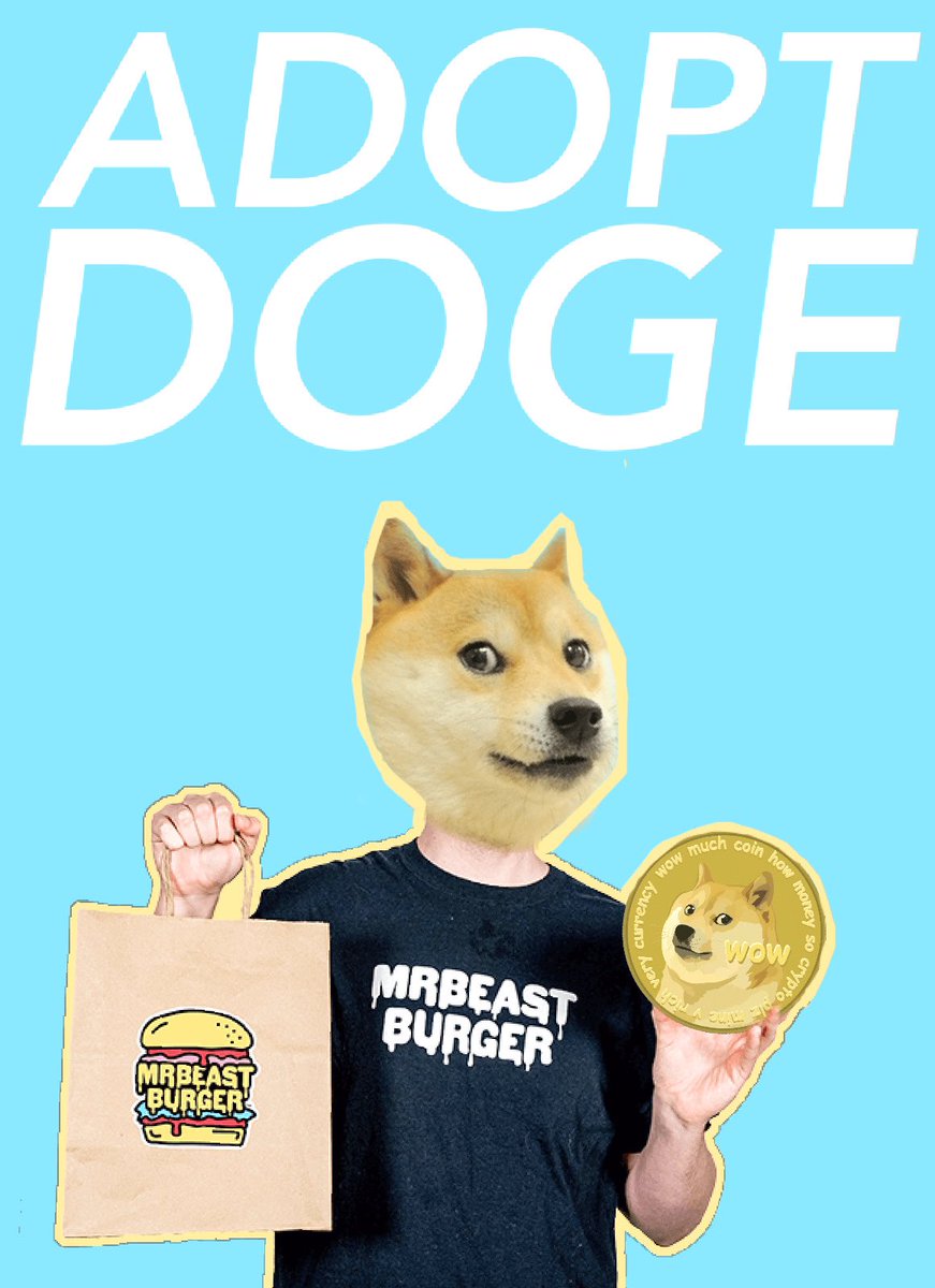 pythadoge's tweet photo. Hey @MrBeastBurger huge fan of @MrBeast here π€ Even if Iβm not on the US, I heard some shibes would love to eat your burgers with some #dogecoin π
#adoptdoge https://t.co/kVvrjXlSXw