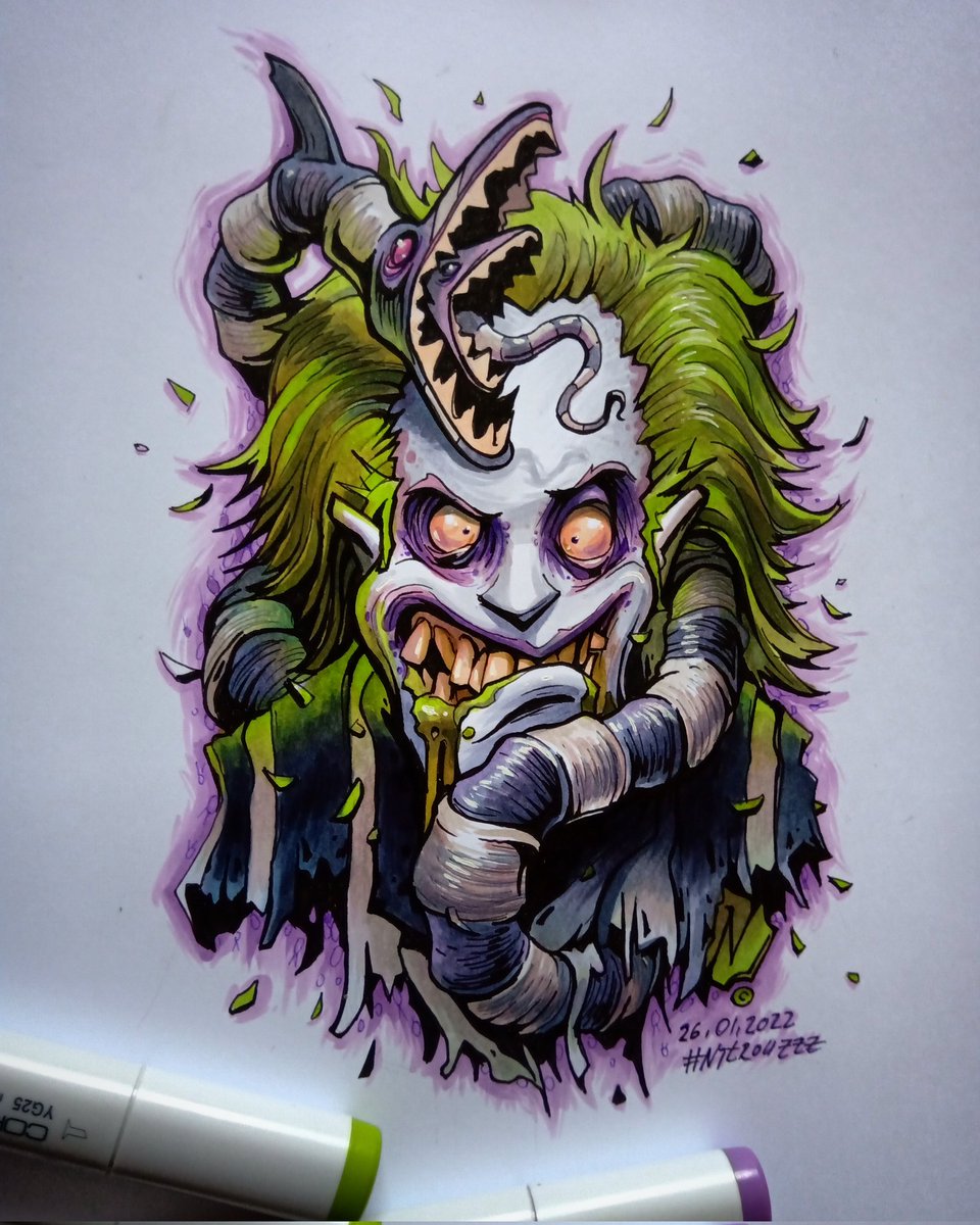 Nitrouzzz's tweet photo. #inktober52
No.2 "Stripes"

#nitrouzzz #art #illustration #copic #Beetlejuice https://t.co/nby6drqFZc