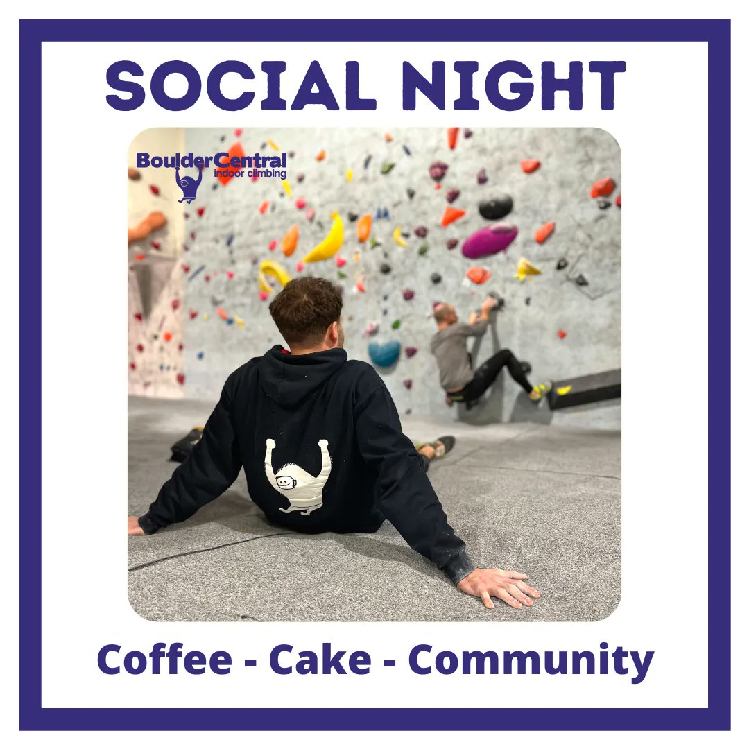 It's Friday and Social Night wooooo!! 7pm onwards with coffee and cake coming later in the evening ☕️  See you then! 

#Bouldercentral #socialnight #tgif #climbing #indoorclimbing #climbingcentre #climbinggym #spotting #beta #climbing_community #climbing_is_my_passion