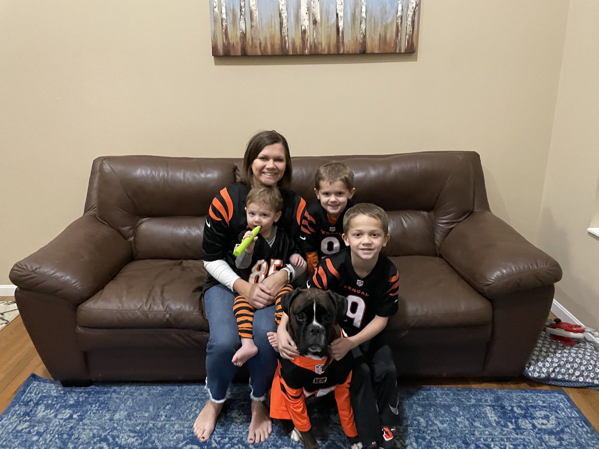 MeganMilam1's tweet photo. #ShowYourStripes the boys are Bengals ready!!! https://t.co/FpC3iBVOF7