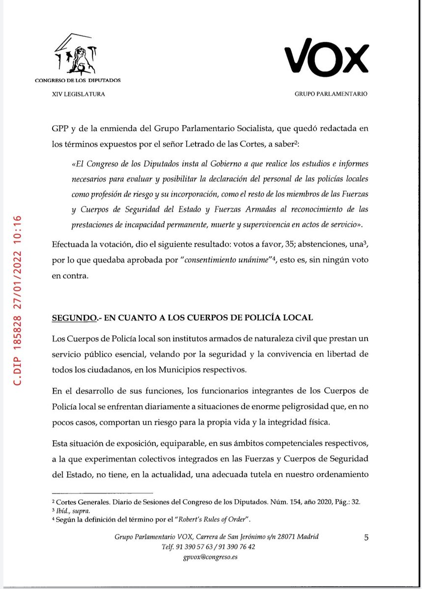 unionsindicalep's tweet photo. #PROFESIONDERIESGO 👮👮

🗣️ Reconocimiento de la Policía Local como profesión de riesgo.

📢 Tras la reunión que mantuvo USEP  con @Macarena_Olona ,el grupo parlamentario VOX en el @Congreso_Es  ha presentado de nuevo un P.N.L  para dicho reconocimiento.
👏🏻Gracias.
‼️Hilo ⬇️⬇️. https://t.co/ClBixDrFFA