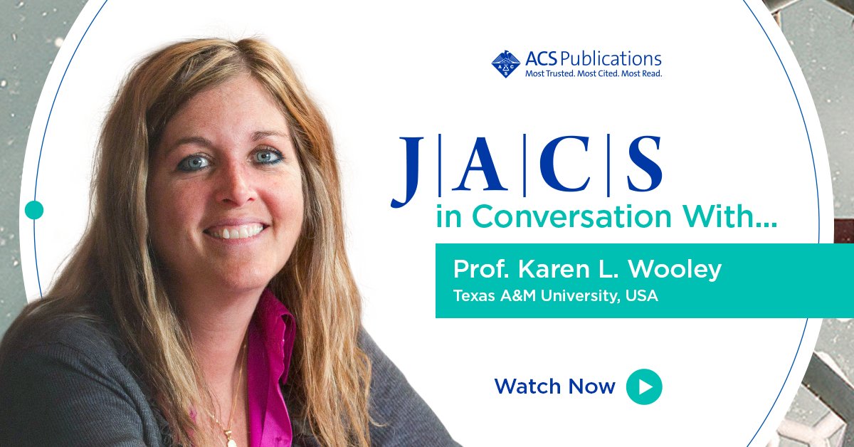 J_A_C_S's tweet photo. We're thrilled to announce the latest release in our popular JACS in Conversation interview series, featuring @karen_wooley @TAMU @TAMUChemistry 
🎥 Watch now! https://t.co/DXAu4ttZyG https://t.co/JNOnUpj2J3