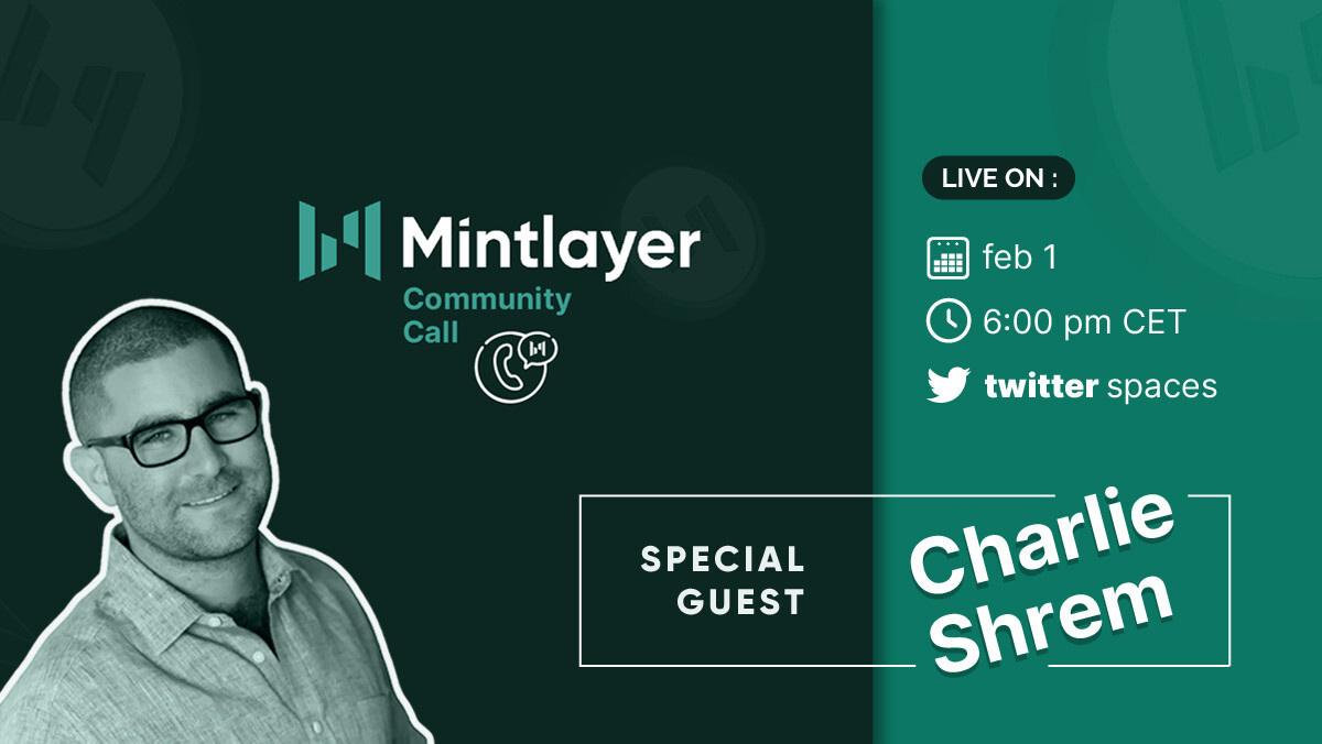Mintlayer (@mintlayer) on Twitter photo .<a href="/CharlieShrem/">Charlie Shrem</a>, founding member of The Bitcoin Foundation, will discuss the future of #DeFi on #Bitcoin with the #Mintlayer team in our next community call. Join us on Twitter Space on Tuesday, Feb 1st, 18 CET
x.com/i/spaces/1zqKVโฆ .<a href="/CharlieShrem/">Charlie Shrem</a>, founding member of The Bitcoin Foundation, will discuss the future of #DeFi on #Bitcoin with the #Mintlayer team in our next community call. Join us on Twitter Space on Tuesday, Feb 1st, 18 CET
x.com/i/spaces/1zqKVโฆ