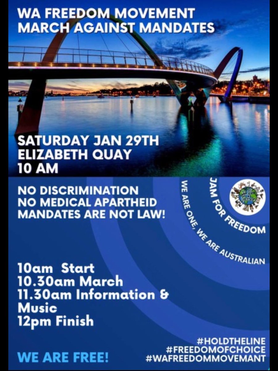Ev1HasAnOpinion's tweet photo. Be there!

#NoMandates #McClown #PerthRally #PerthProtest https://t.co/2ObjCgNUVg
