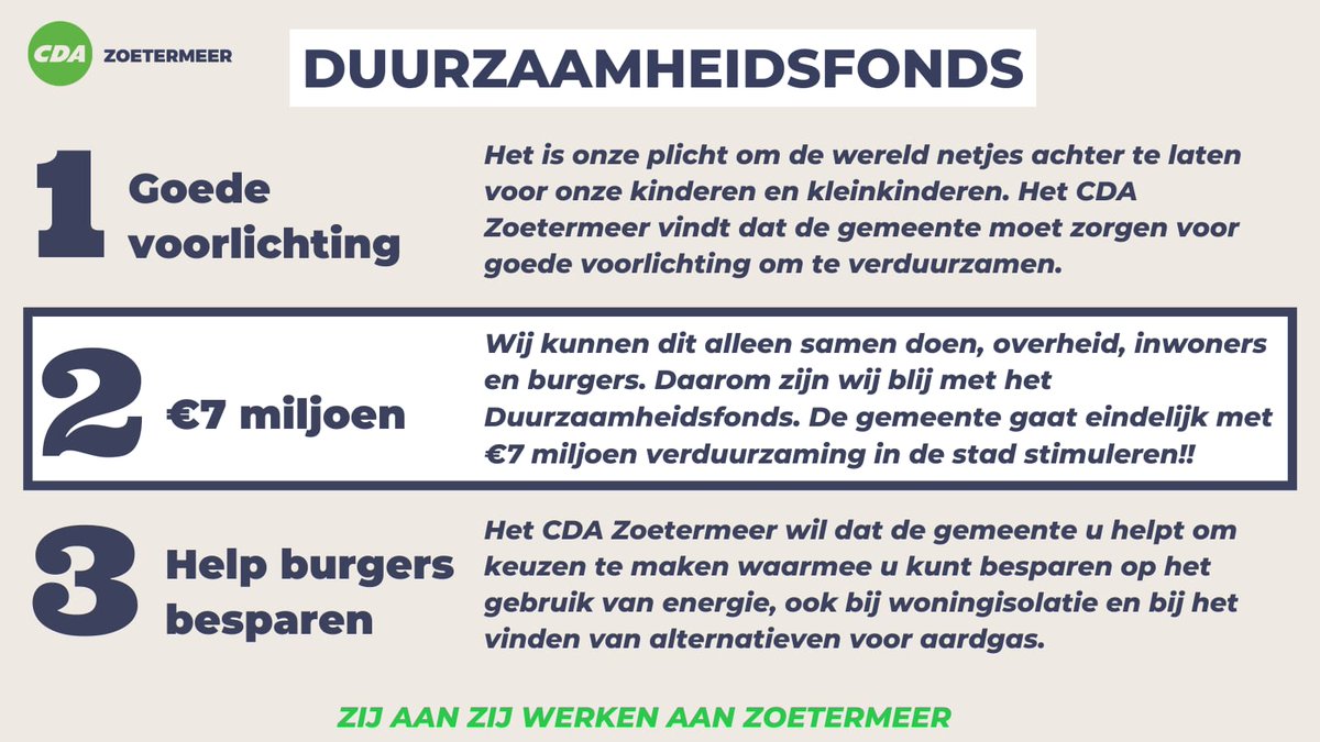 CDAZoetermeer's tweet image. We zijn blij met het Duurzaamheidsfonds om initiatieven van onze inwoners te kunnen ondersteunen. ✅ #duurzaamheid