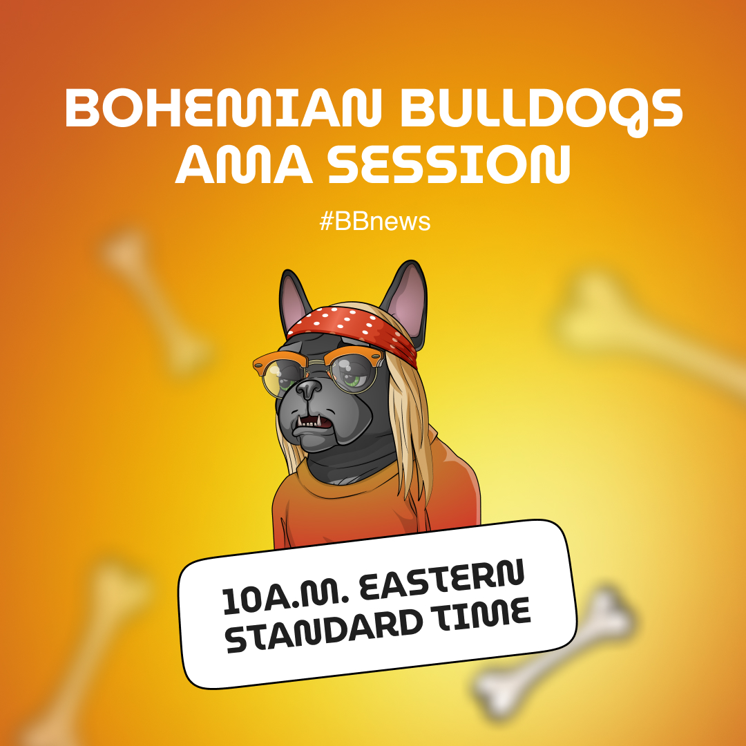 Hello Bohemian Bulldogs family!🐶

We think it's time for a recap. That's why we are hosting an AMA session this Friday. There are some important topics we need to talk about. 

Join us this Friday at 10 a.m Eastern Standard Time to get on top of the news and not stay behind