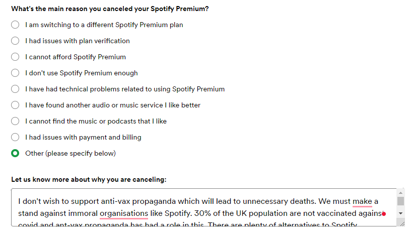 Ubick5's tweet image. #cancelspotify Cancelled due to Spotify promoting anti-vax propaganda.