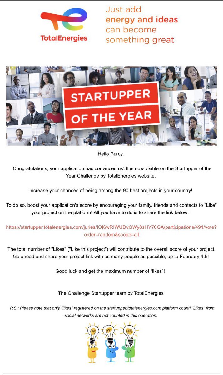 ckgyimah's tweet photo. Still counting your votes 🙏 https://t.co/7CkQZa1sw4…

Kindly follow this link to vote ZENIT CABS to enable me progress to the next round. Thank you for your time and support. 
#TotalEnergiesStartupper
#StartupperChallenge
#TotalStartupper
#Startupper
#TotalEnergiesAFCON https://t.co/VNSX2KmCLj