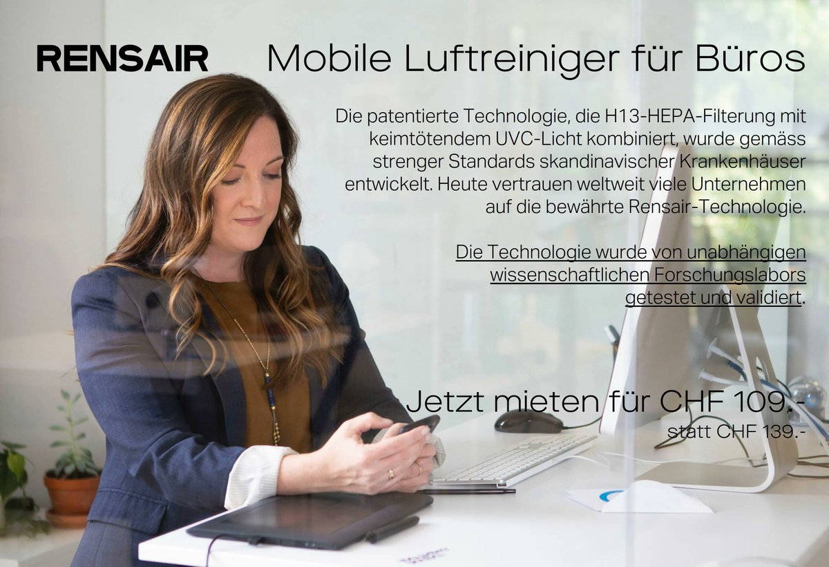 pt_value's tweet photo. Mobile Luftreiniger für Büros: https://t.co/T6mZaqiXog. Heute vertrauen weltweit viele Unternehmen auf die bewährte RENSAIR-Technologie. Jetzt mieten für CHF 109.- statt CHF 139.- https://t.co/67JNa2zkgH.
#saubereluft #cleanair #luftreinigung #COVID #viren #bakterien #mitarbeiter https://t.co/UO0COt0gvH