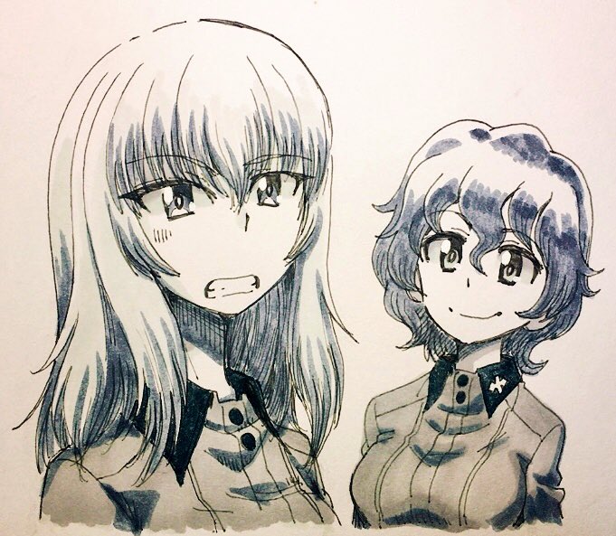 赤星小梅 ,逸見エリカ 「小梅さん小さくない⭐️ 」|ダメテツジン17のイラスト
