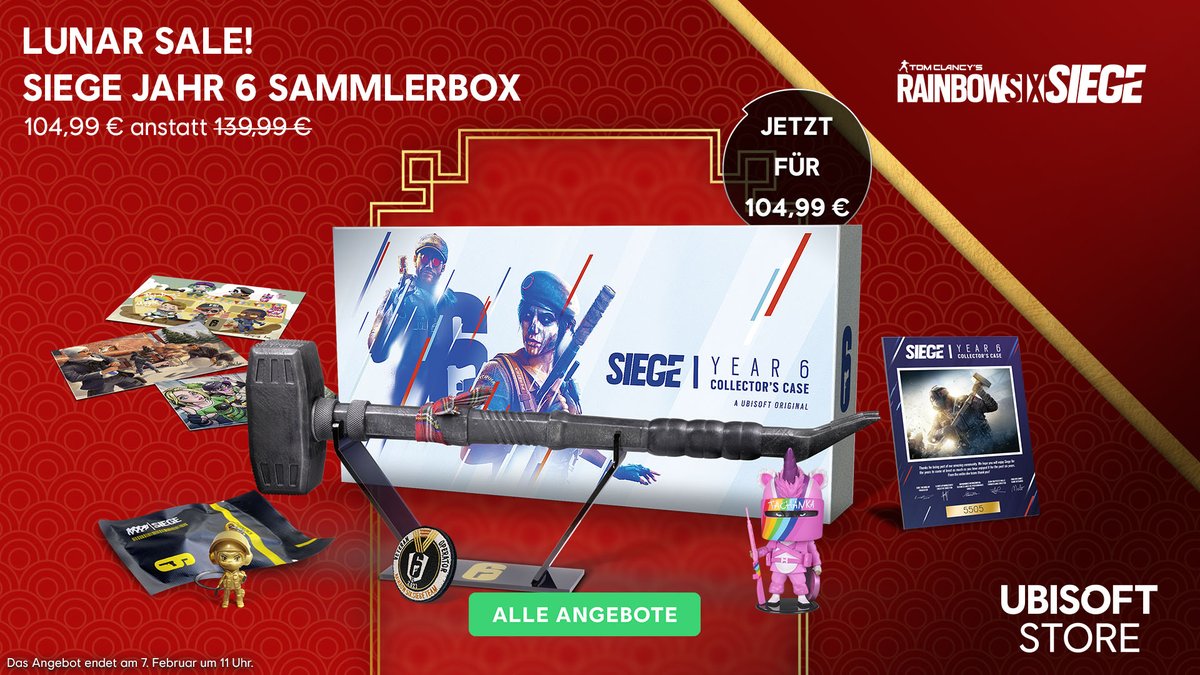 Wer möchte gerne eine Siege Jahr 6 Sammlerbox gewinnen? 👀

Dann folgt uns und retweetet diesen Tweet bis zum 13. Februar, um im Lostopf zu landen!

Wer auf Nummer sicher gehen will, kann sich auch die Box im Lunar Sale für einen reduzierten Preis sichern: ubi.li/k7fjs