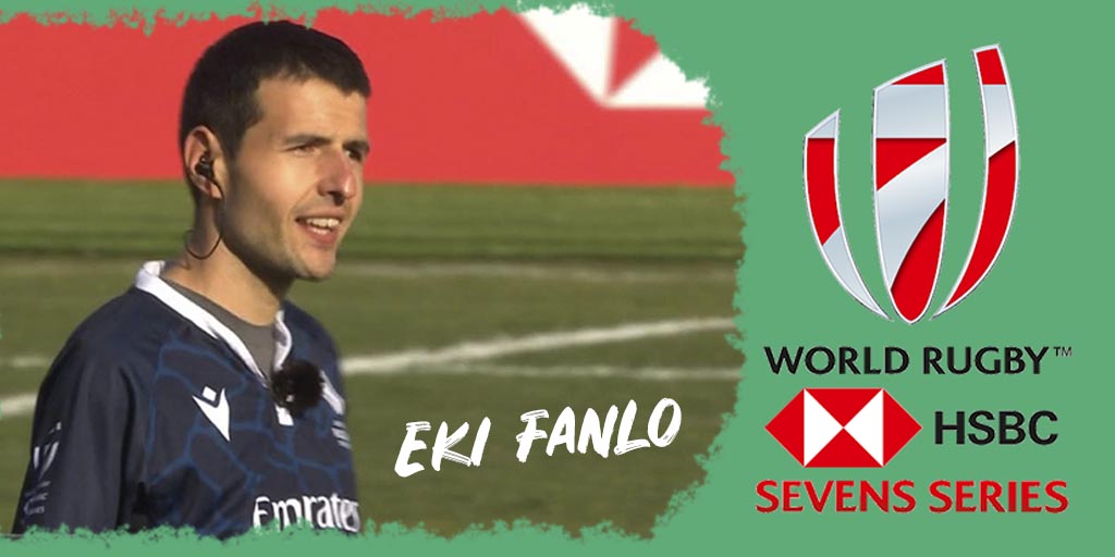 Magníficas noticias para Eki Fanlo, que tras su magnífico desempeño en la Serie de Málaga de las @WorldRugby7s ha sido designado como árbitro principal para las Series de Sevilla y cuenta con dos designaciones más en el circuito. Para saber más entra aquí: wp.me/p6tqf4-Dm