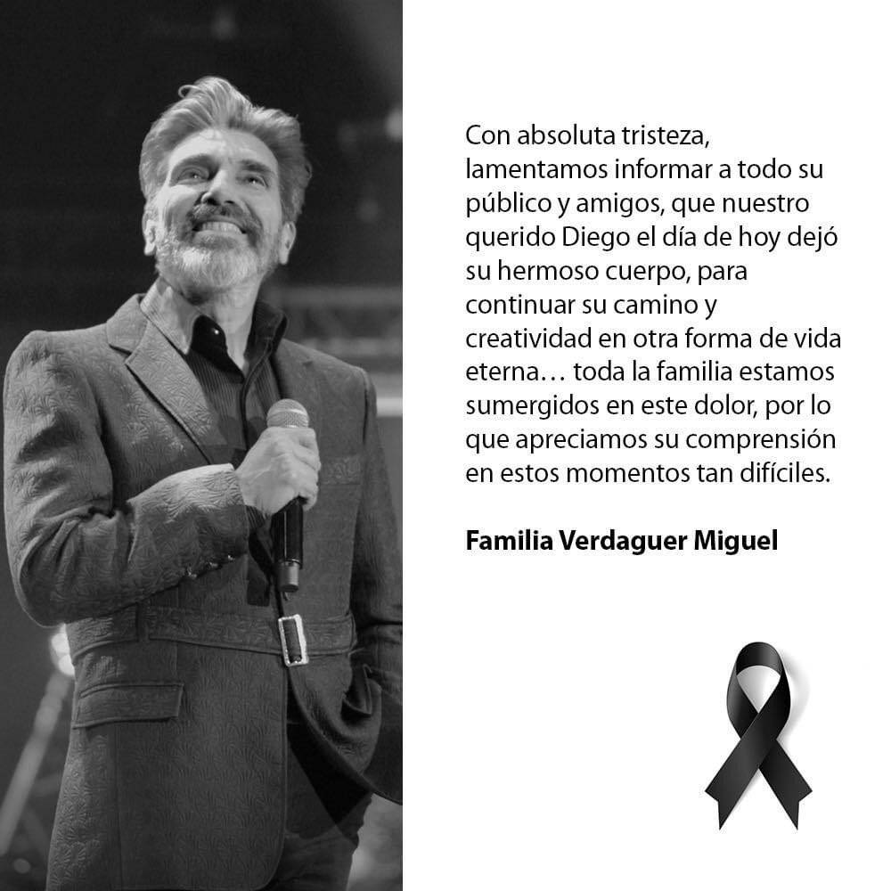 NoticiasdelSur8's tweet photo. Murió por COVID Diego Verdaguer, el amor de Amanda Miguel, así lo informó la familia. “Estamos sumergidos en este dolor, por lo que apreciamos su comprensión” Diego tenia 70 años y falleció en su casa de California. https://t.co/lJvlVK2omi