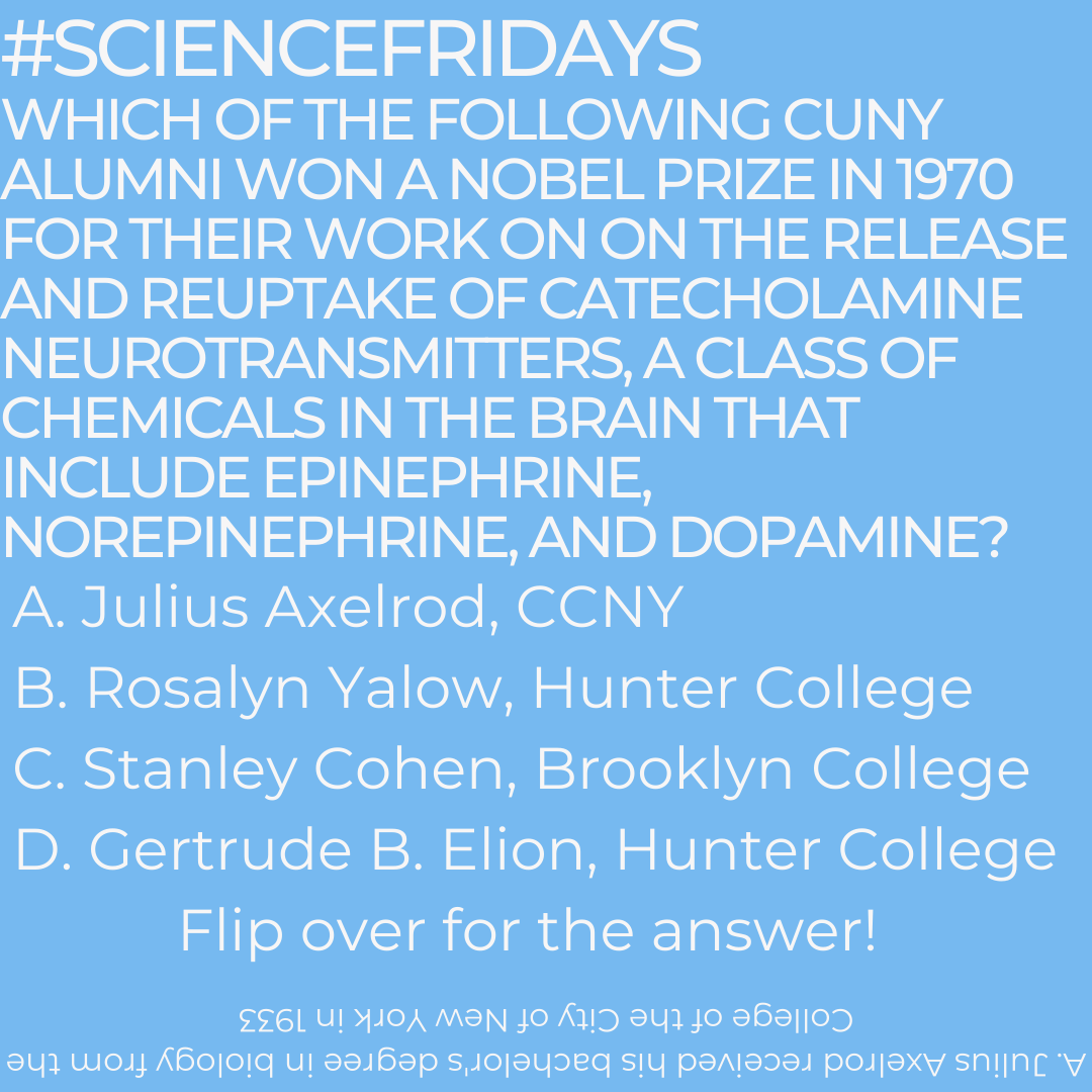CUNYTutorCorps's tweet photo. Happy start of the CUNY Spring 2022 semester! Can you answer this CUNY themed science question? #CUNY #CUNYTutorCorps #CUNYTC #Tutors #science #alumni #smart #guess #friday #friyay #dopamine #Quiz https://t.co/bYLA8sdUmh