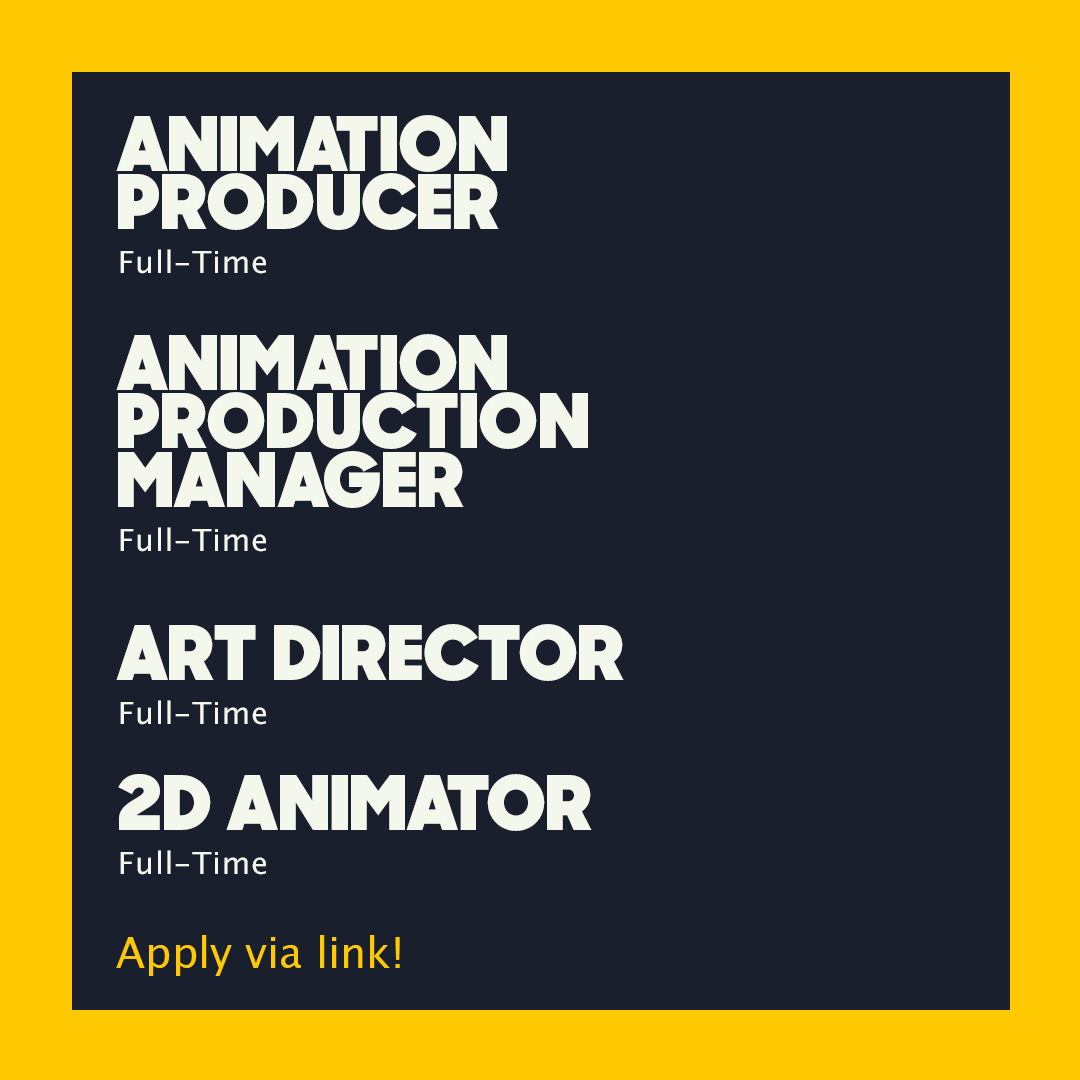 thelinestudio's tweet image. THE LINE IS #HIRING!!!

We're currently recruiting for:
✨Animation Producer - Full Time
✨Animation Production Manager - Full Time
✨Art Director - Full Time
✨2D Animator - Full Time

Click through the link to see the full details for each job opening.
tinyurl.com/2p8metev