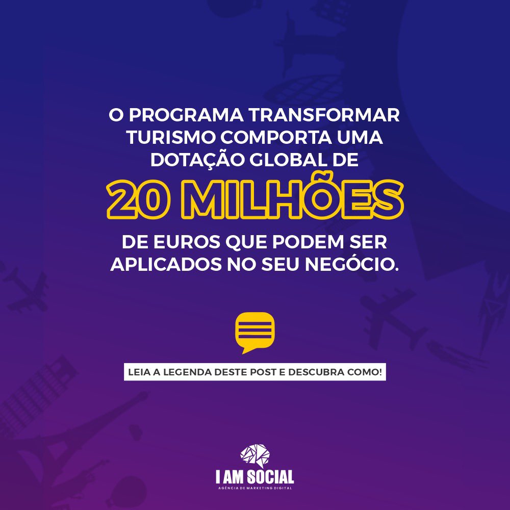 iamsocialpt's tweet photo. Já conhece o programa Transformar Turismo?

Leia toda a informação que vamos disponibilizar nos comentários e se precisar de ajuda, não hesite em contactar-nos!

📲 919 744 338

📩 geral@iamsocial.pt

𝙒𝙚 𝙖𝙧𝙚 𝙮𝙤𝙪𝙧 𝙗𝙪𝙨𝙞𝙣𝙚𝙨𝙨 𝙢𝙞𝙧𝙧𝙤𝙧!

#iamsocial #marketing https://t.co/uEajpvCOZo