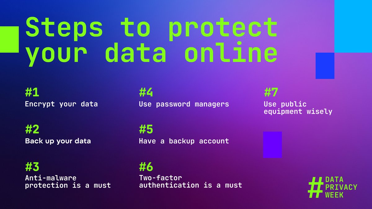 weplaycollect's tweet photo. 📢Today, people all over the globe are celebrating the #DataPrivacyDay! 

🛡️This seven-tweet thread is your guide to securing your data online against malicious actors!

Data encryption? 2FA? Password managers?

Check out all the methods in the thread⤵️ https://t.co/SPeImJyJDT