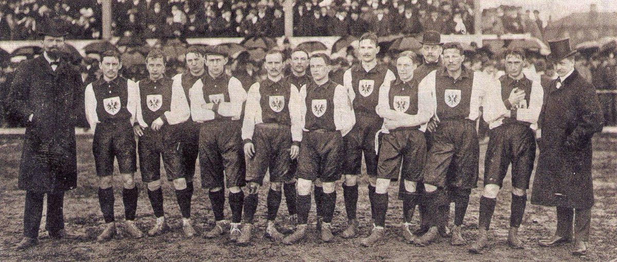 GermanEmbassy's tweet photo. 120 years ago today, the German Football Association (Deutscher Fußball-Bund) was founded.

The men's German national side lost their first game 5-3 but have since become one of the world's best teams claiming several World Cups and a few Euros along the way. https://t.co/oUQio32ZUo