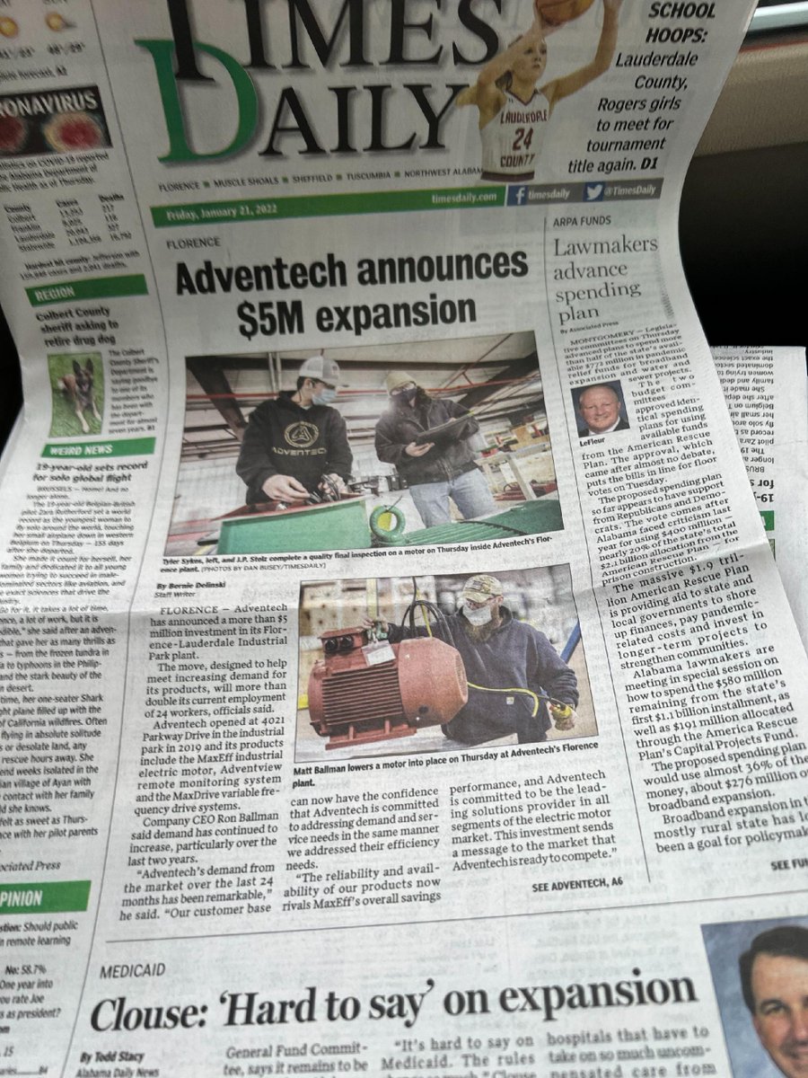 Adventech1's tweet image. Thanks so much to everyone who has reached out in support of our expansion! We are so excited to invest in our community and to bring our Maxeff technology to more people! Read the article here: timesdaily.com/news/local/adv… #shoalsal #shoalschamberofcommerce #maxeff #funding