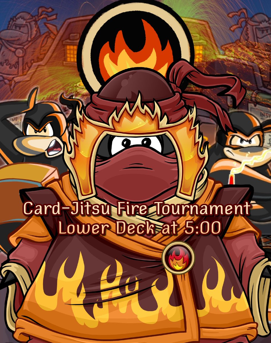 UoGClubPenguin's tweet photo. ⛩️ Card-Jitsu Tournament dates ⛩️

🔥 20/01/2022
💧 25/01/2022
❄ 28/01/2022

Can you master the elements of fire, water and snow? 🥷🏼

#universityofgreenwich #clubpenguin https://t.co/QKxaIiHKsx
