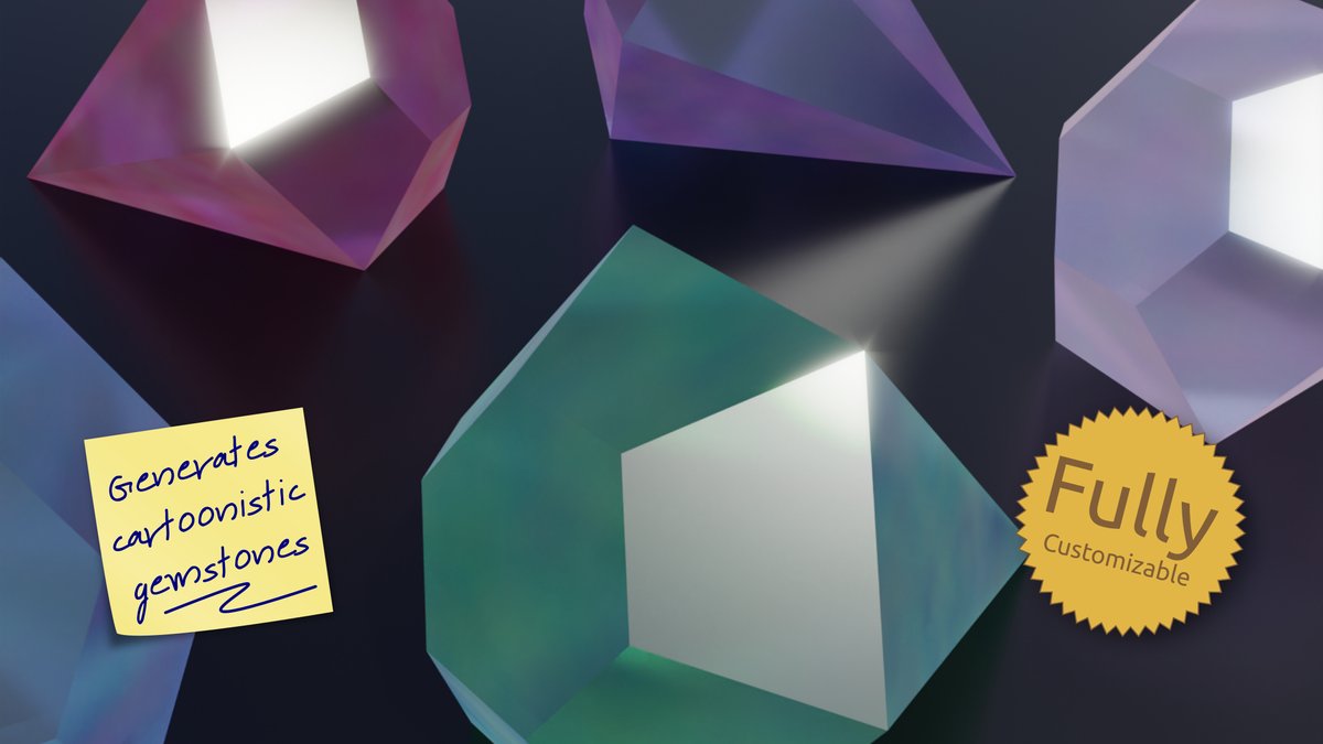 code_and_make's tweet image. Generate cartoon-styled gemstones with our latest, free, 3D printable design on @Thingiverse: thingiverse.com/thing:5220776 #3dprinted #3dprinting #thingalert