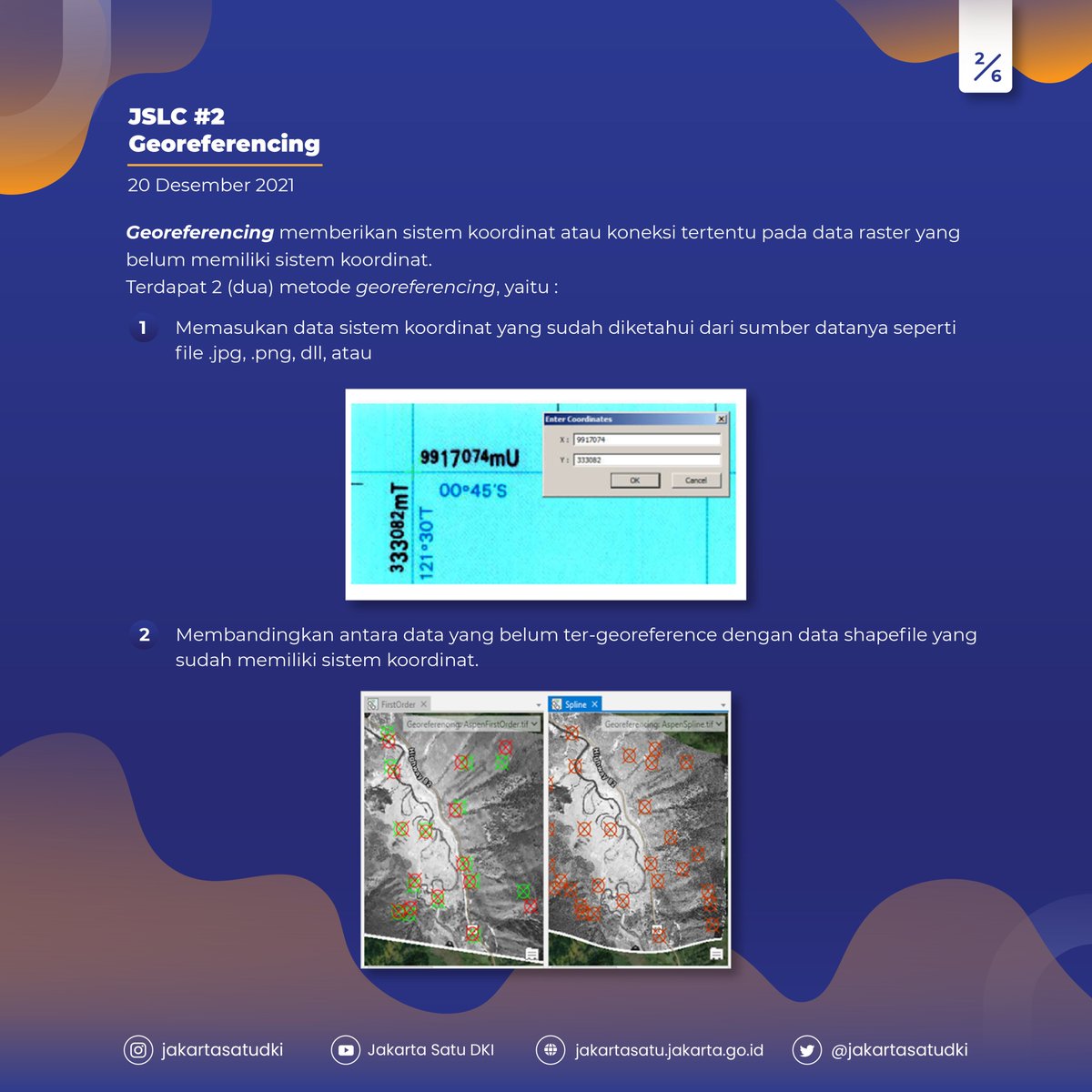 jakartasatudki's tweet image. 2) JSLC #2 (20 Desember 2021) dengan topik Georeferencing.

#JSLC #JakartaSatu
