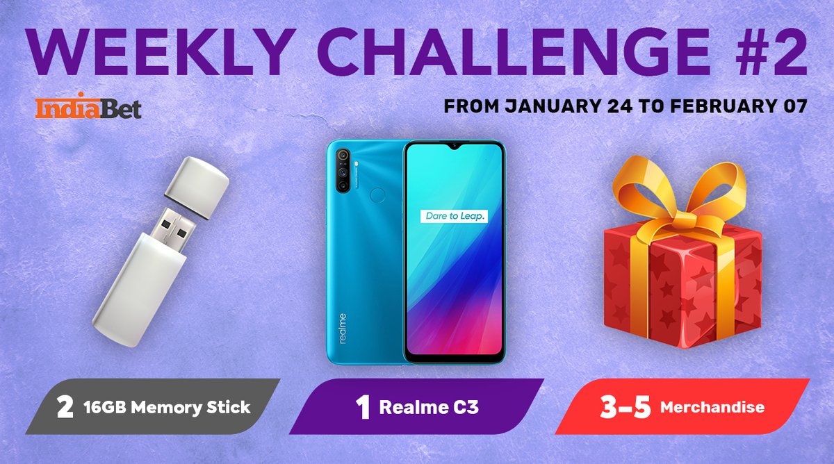 indiabet's tweet photo. Fun + Rewarding = #RealmeC3 Weekly Challenge👇🏼
https://t.co/MiJ1M5L3L6
#Contest #ContestofChampions #ContestAlert #Free #MobilePhones #Realme #Gaming #Sports #Cricket #Soccer #Games #Entertainment https://t.co/0DZk0O3G1n