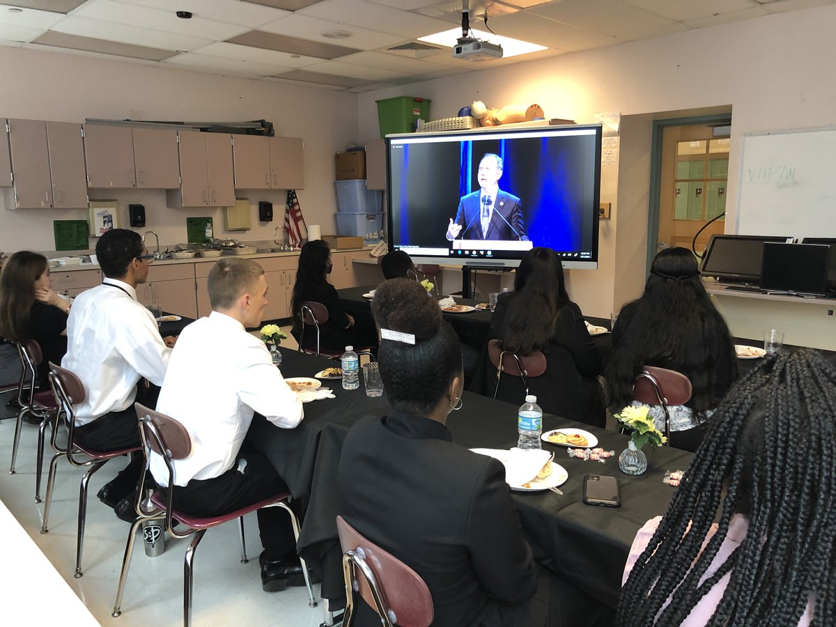 LWHSChoice's tweet photo. LWCHS Students were inspired by Congressman Schiff's  keynote address while attending The Forum Club of The Palm Beaches Luncheon virtually. https://t.co/MbnxHDzDRH