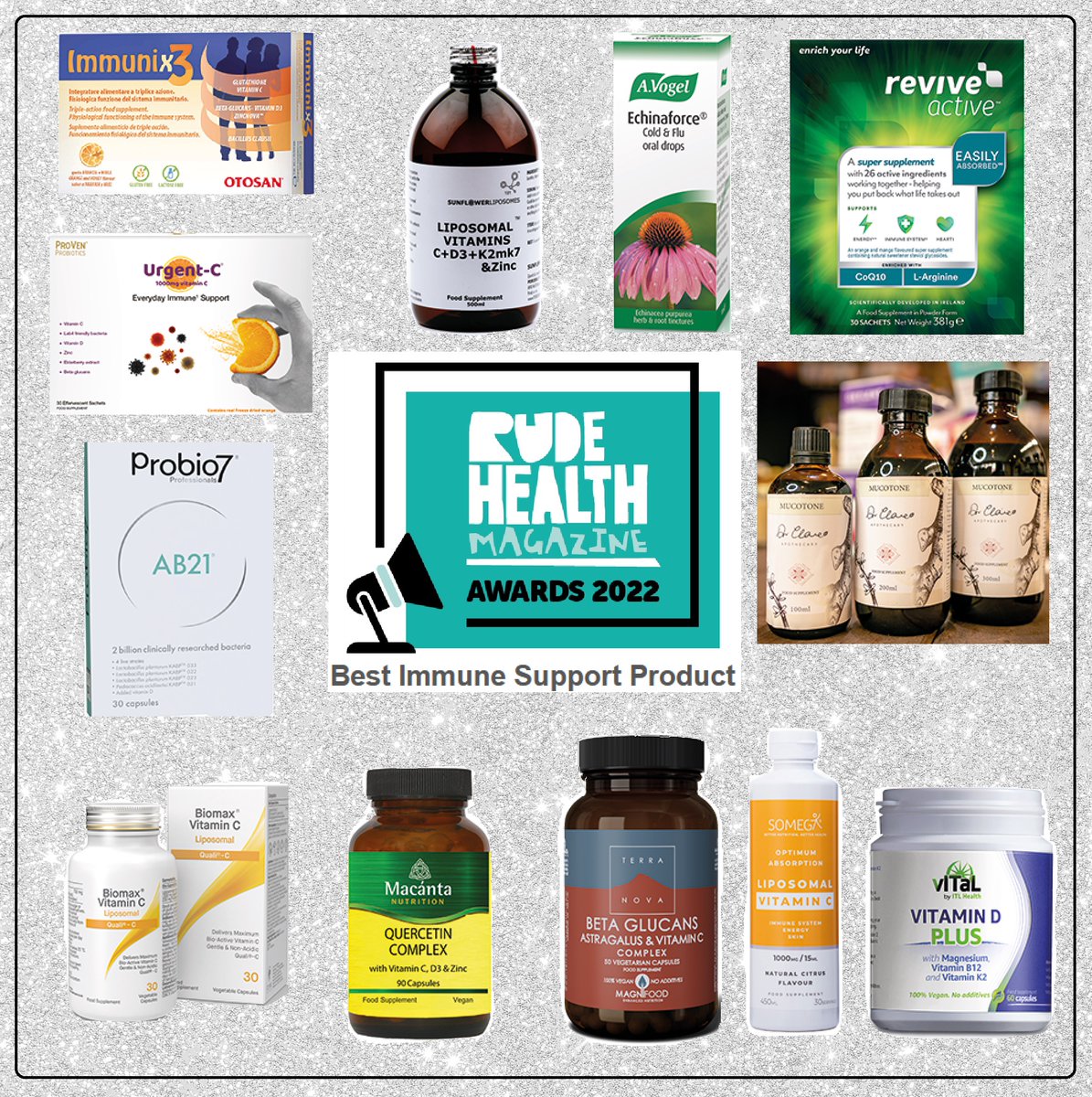 Vote for your favourite product in the #RudeHealthAwards Best Immune Support Product category and you could win the products featured in all the categories, worth a total of over €1,000!
You can vote here: rudehealthmagazine.ie/awards-immune
_
Closes 10.2.22. Best of luck &amp; thanks!