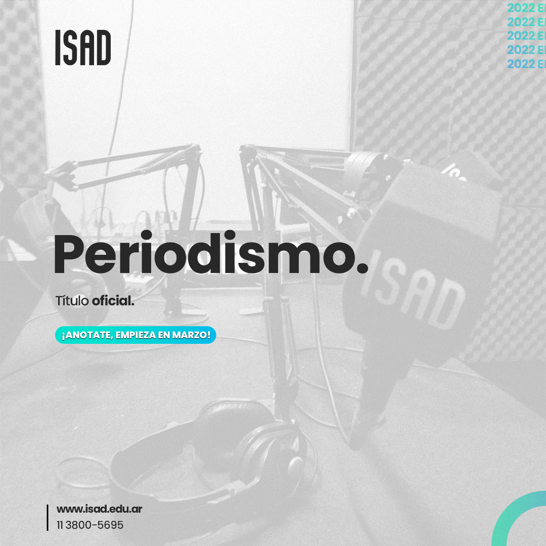 InstitutoISAD's tweet image. 📣 𝗣𝗘𝗥𝗜𝗢𝗗𝗜𝗦𝗠𝗢 𝗗𝗘𝗣𝗢𝗥𝗧𝗜𝗩𝗢 𝗘𝗡 𝗜𝗦𝗔𝗗

➡️ Abierta la inscripción al ciclo lectivo 2022 de #PeriodismoISAD.

📌 Estudio de radio.
📌 Estudio de TV.
📌 Sala de redacción.
📌 Convenios con instituciones para pasantías.

📱 Comunicate por WhatsApp al 11-3800-5695.