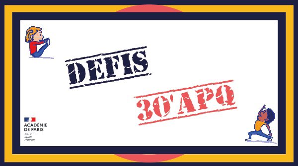 Les défis 30’ APQ ( activités physiques quotidiennes) se préparent  … merci les enseignant(e)s et les directeurs pour votre implication et motivation <a href="/CKerrero/">Christophe Kerrero</a> <a href="/EtienneBarraux/">Etienne BARRAUX</a> <a href="/chevalier_kevin/">kevin chevalier</a> <a href="/florence_mary1/">Florence MARY</a> <a href="/Academie_Paris/">Académie de Paris</a>