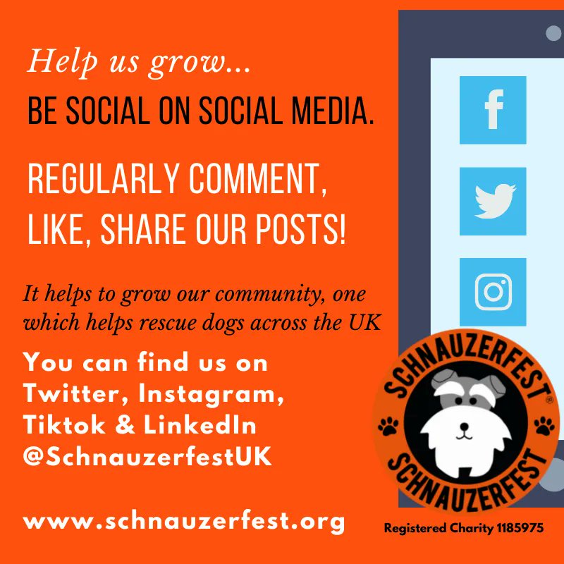We need our community to grow so that we can give help wherever, whenever and for whoever it is needed. It really makes a difference when you RT, like and comment on Tweets 😊 Thanks for being our community, we can't do anything without you 👊 

#Schnauzerfest