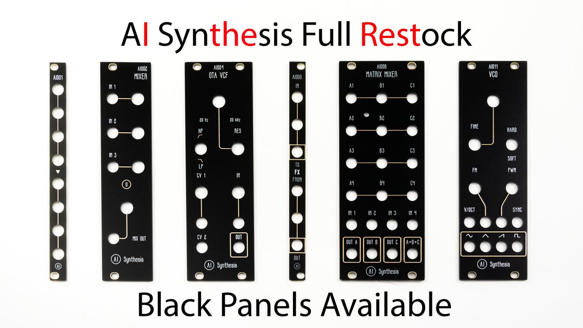 Full Restock of <a href="/AIsynthesis/">AIsynthesis</a>. Black Panel kits now available! #ItheRest