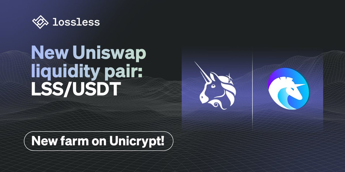 losslessdefi's tweet image. As promised, we have changed our pair on #Uniswap, and from today onwards, it's LSS/USDT 🔥

LSS/USDT address 👉 0x62e3C242B5e903071458ad90A160493D84911C77

The new pair's farm opens up on @UNCX_token tomorrow 🔜