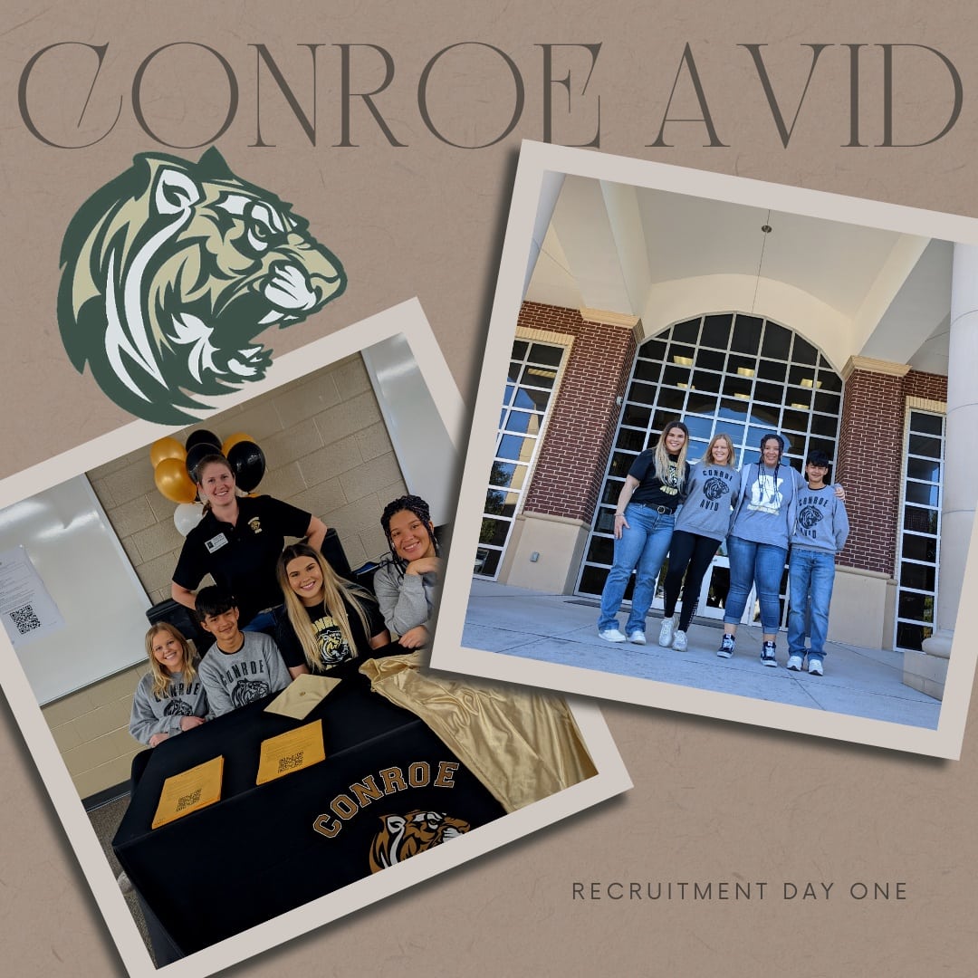 Spreading the word about AVID to future <a href="/ConroeHSCISD/">Conroe High School, Conroe ISD</a> Tigers. AVID Ambassadors shared the benefits of joining the AVID Program to the 8th graders at <a href="/PeetJHCISD/">Peet Junior High, Conroe ISD</a>
