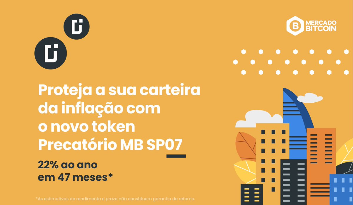 MercadoBitcoin's tweet photo. Precatório MB SP07 (MBPRK07)

Equilibre a sua carteira com um ativo de baixa volatilidade! Além disso, proteja sua carteira da inflação e mantenha seu poder de compra, com tokens corrigidos pelo IPCA-E (IPCA-E + 14,58% a.a).

🤑Retorno de 22% ao ano em 47 meses*. 

Aproveite!😉 https://t.co/0zeD2rlfsh