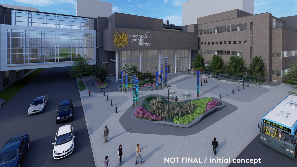 cincylibrary's tweet image. CHPL &amp;amp; @ArtWorksCincy are excited to announce that @BLINKcincy artist @jenlewin has been selected to create a sculpture for Main Library’s new plaza! See draft concepts below. #NextGenLibrary🎨

Completion expected in late 2023—click for more details: cinlib.org/next-gen-main