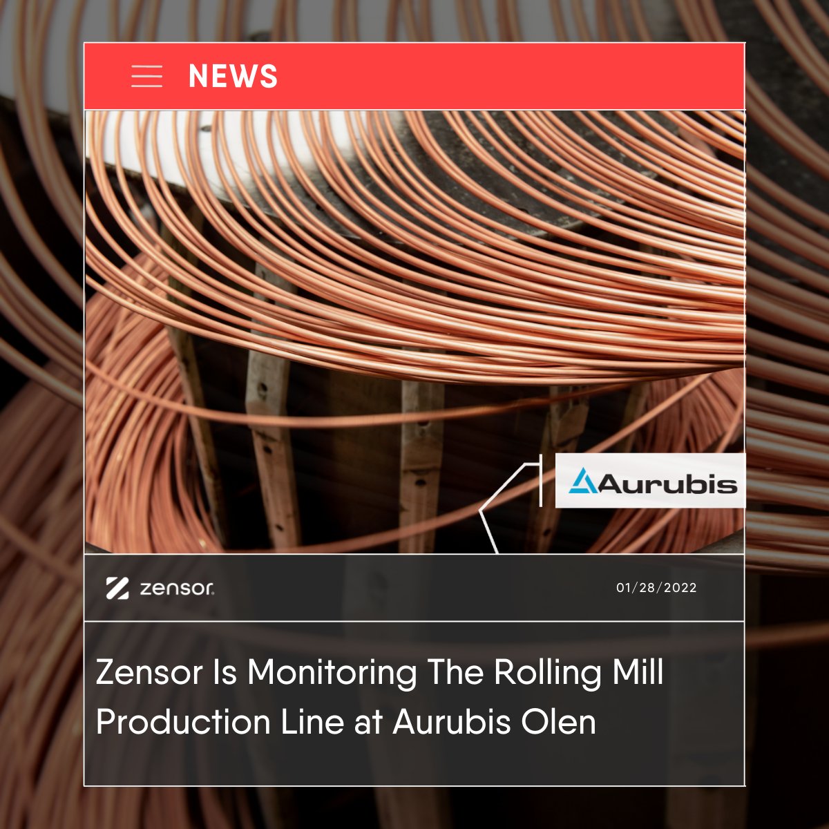 We are very excited to be monitoring the wire rolling mill (Contirod) production line at Aurubis Olen Belgium.

This is our second project with Aurubis, something we are very proud of!

#Industry40 #solution #monitoring