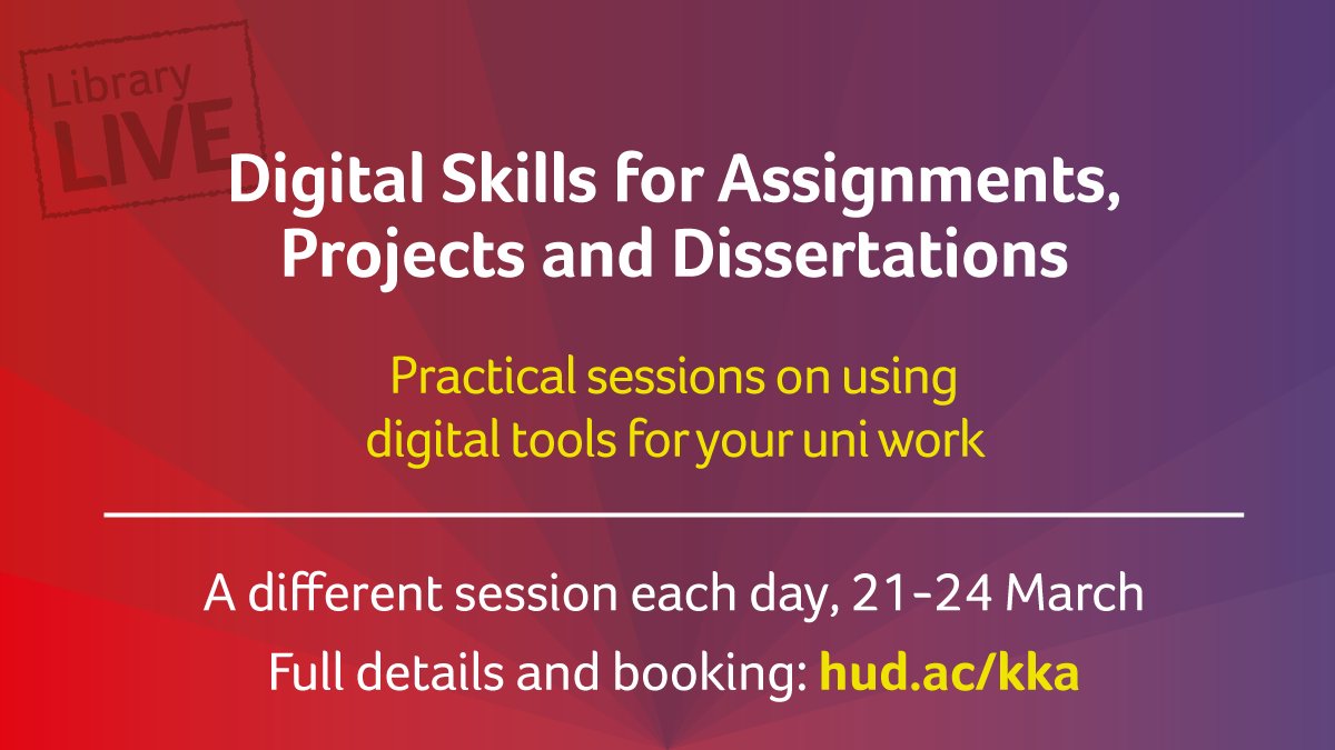hudlib's tweet photo. Digital Skills workshops start today! Join @HudDigiSkills today for tips on giving great presentations, or check out the rest of this week's sessions: https://t.co/UFyoj3nUlE https://t.co/zL0YYdQQdP