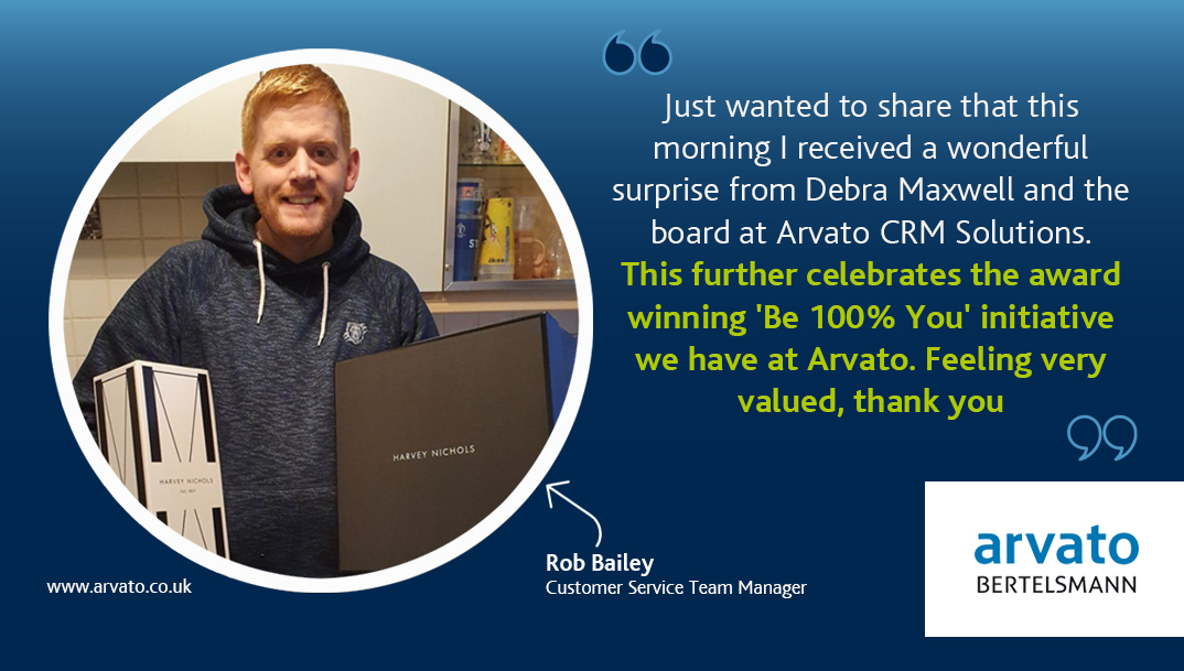 arvatoconnect's tweet photo. We love to recognise our hard-working team members! Our employees are currently voting for their colleagues who are 'going the extra-mile’ so that we can reward others! 
Well done Rob, keep being 100% you! 🙌 #ArvatoLife https://t.co/w4ExMU3yvt