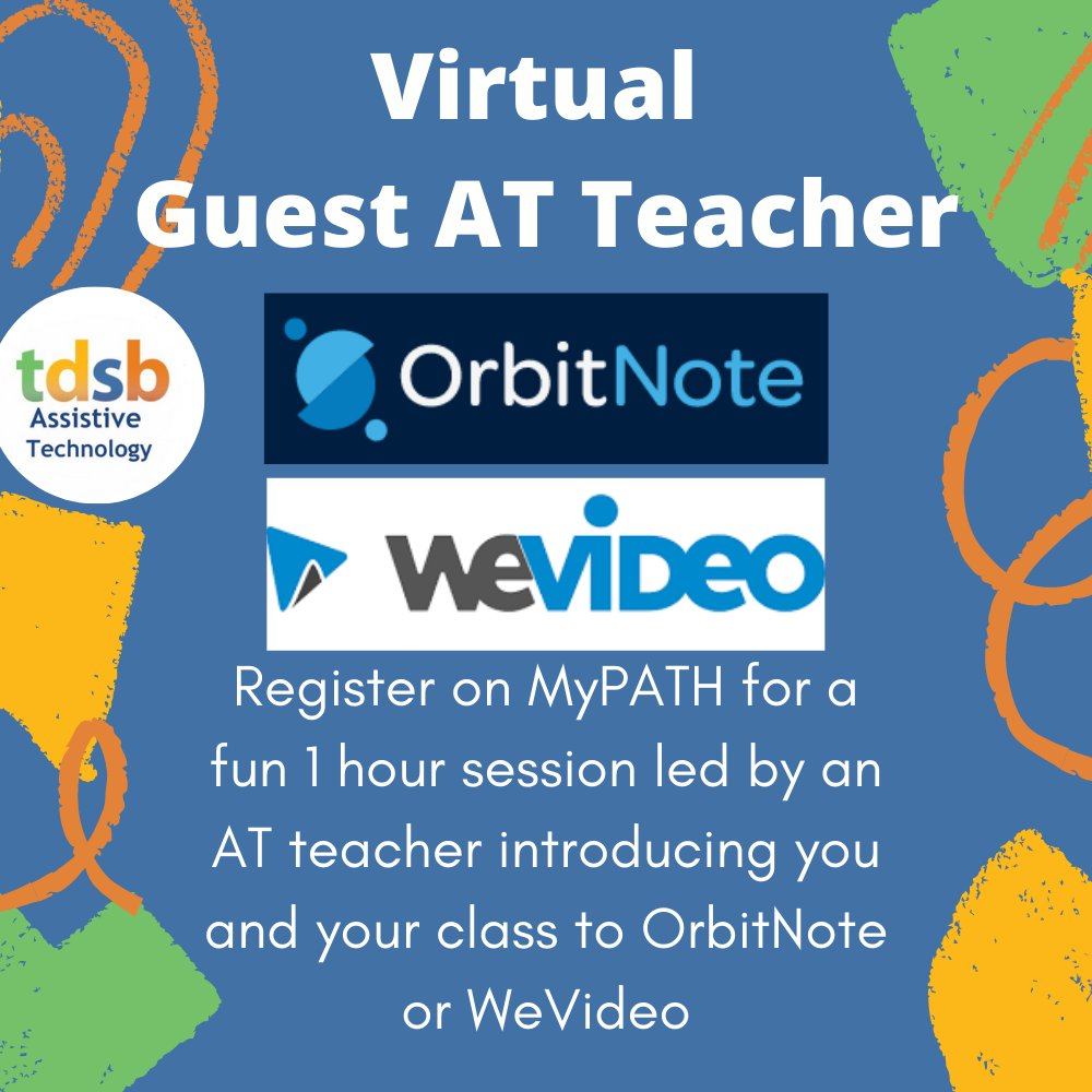 TDSB Assistive Technology (@tdsb_at) on Twitter photo It has been a long cold week, why not spice it up by looking for a Guest AT Teacher opportunity to learn about WeVideo or OrbitNote in the coming weeks. Learn a cool new tool with your students! Register on MyPath! <a href="/LC1_TDSB/">Learning Centre 1</a> <a href="/LC2_TDSB/">Learning Centre 2</a> <a href="/LC3_TDSB/">TDSB LC3</a> <a href="/LC4_TDSB/">Learning Centre 4</a> It has been a long cold week, why not spice it up by looking for a Guest AT Teacher opportunity to learn about WeVideo or OrbitNote in the coming weeks. Learn a cool new tool with your students! Register on MyPath! <a href="/LC1_TDSB/">Learning Centre 1</a> <a href="/LC2_TDSB/">Learning Centre 2</a> <a href="/LC3_TDSB/">TDSB LC3</a> <a href="/LC4_TDSB/">Learning Centre 4</a>