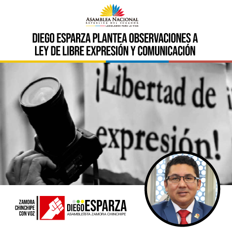 DiegoEsparza_17's tweet photo. 📣 BOLETÍN: Diego Esparza, asambleísta por #ZamoraChinchipe, remitió siete observaciones legales al Proyecto de #LeyLibreExpresión, para garantizar los derechos a la comunicación de los ecuatorianos 🇪🇨🙋‍♂️ 
👇👇👇
Link: https://t.co/oepPSN1Gem...
#ZamoraChinchipeConVoz ⚪🟢🟡 https://t.co/XAJ2yE9d0h