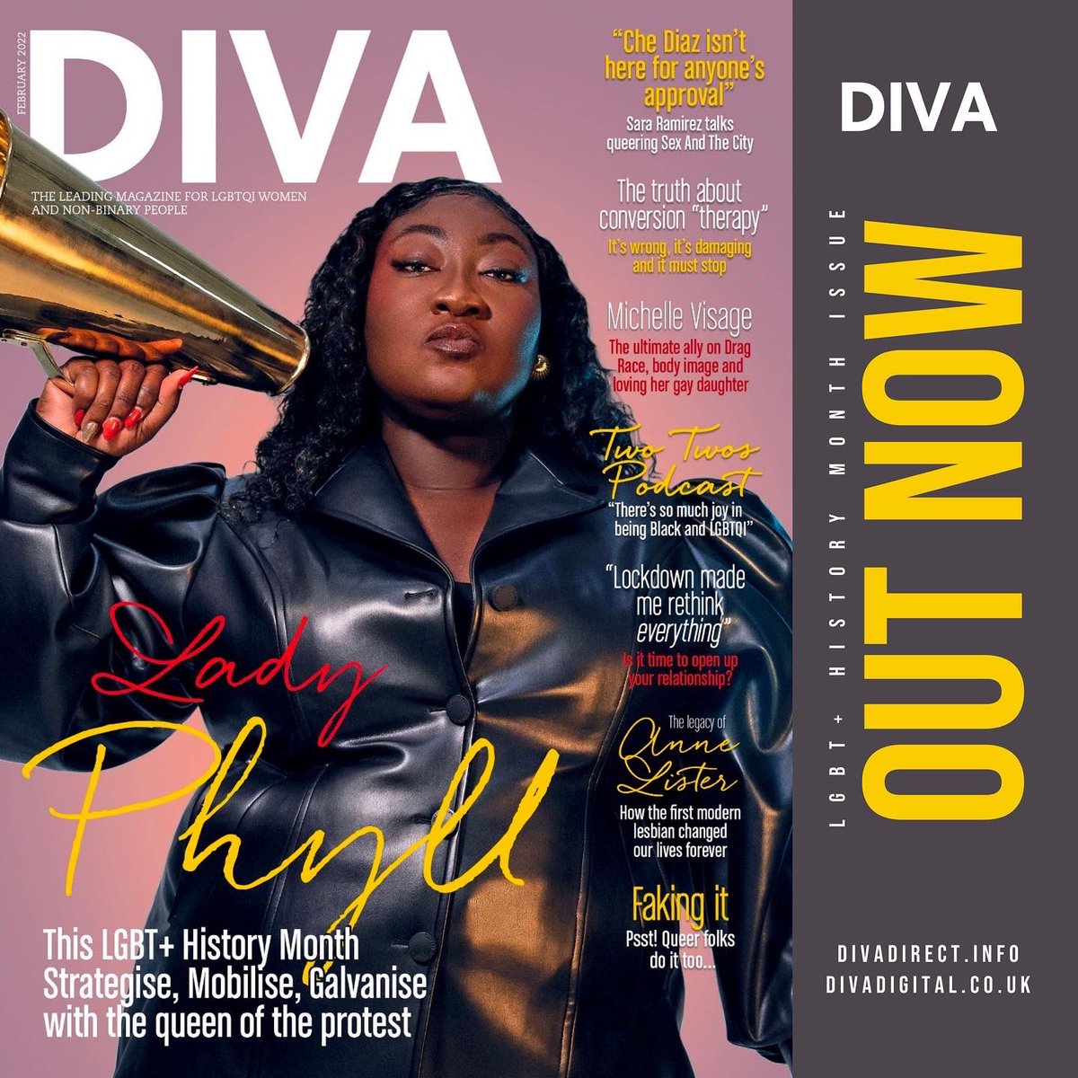 Kicking off #LGBTHM22 <a href="/MsLadyPhyll/">Phyll Opoku-Gyimah (Dr Lady Phyll)</a> on the cover of <a href="/DIVAmagazine/">DIVA Magazine</a> Buy the magazine, subscribe and support queer media at linktr.ee/divamagazine