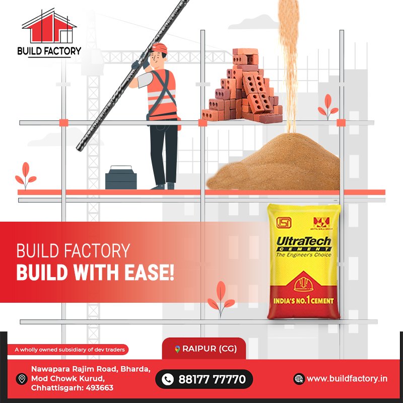 buildfactoryin's tweet photo. Are you seeking a one-stop destination where you can find all types of construction materials and that too at affordable prices? Then, Build Factory is your perfect destination. Get cement, paints, TMT Bars, and other construction necessities quickly at your fingertips. https://t.co/ik6WhbHoG7