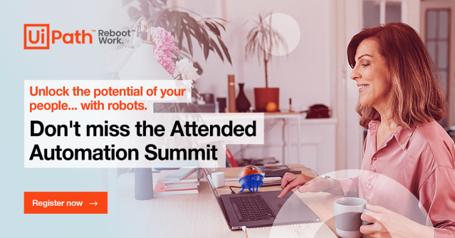 MsCatalinaCoca's tweet photo. There's no better way to unlock the full potential of #automation than having people and robots working together. Learn how to do it best at our @UiPath Attended #Automation Summit🤖. https://t.co/321gmttbtR https://t.co/QeO5zLrWH1