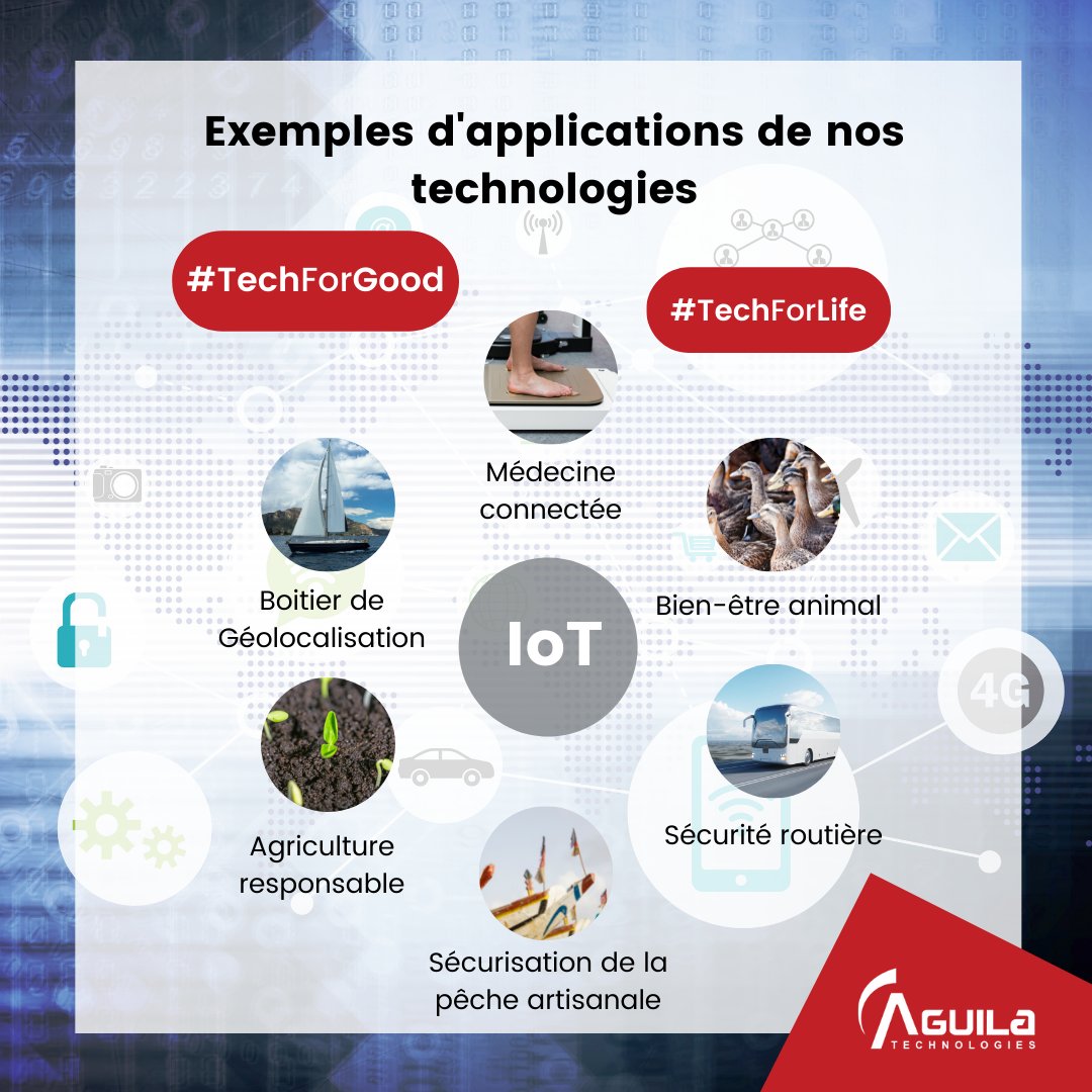 AguilaTech's tweet photo. 🔍 Connaissez vous l’IoT, cette technologie omniprésente dans notre vie quotidienne ?
Aguila est un des acteurs de l’innovation à impacts positifs à travers l’IoT !
Et vous, quelles technologies utilisez vous au quotidien ? 📱💻🔌
#iot #innovation #technologie #TechforGood https://t.co/pp5fRMv5WI